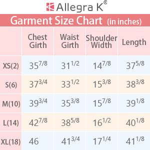 Allegra k size chart. Allegra K Women's Half Placket Long Sleeve Casual Chambray Shirt Dress with Belt Occasion: Weekend Shop, Casual, Work, etc Model Body Size: Height: 5'10", Chest: 33 1/8 inches, Waist: 23 5/8 inches, Hip: 35 7/8 inches, Shoulder Length: 15 3/8 inches, Weight: 123 lbs, model is wearing a Small 