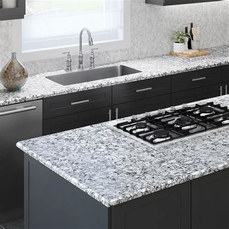 Allen + roth quartz countertops. Allen Roth quartz countertops are very affordable. They start at just $39 per square foot, which is much less than other countertop materials like granite or marble. Allen Roth also offers a 15-year warranty on their quartz countertops. This is great peace of mind if you’re worried about durability. 