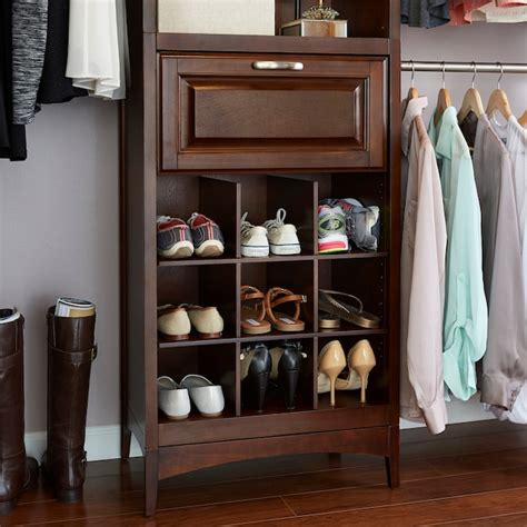 8ft Java Wood Closet Kit. By: allen + roth. Model Number: WSWS-CS1C. Item Number: 339203. Wood closet kit offers a smart solution for organizing your clothes and shoes. Includes solid closet tower, raised panel drawer kit, 9-slot shoe divider, two 3-ft solid shelves and 3 expandable closet poles. Not Intended to be Freestanding.. 