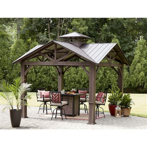 allen + roth Beige Replacement Canopy Top. Item # 29893 |. Model # GF-12S004BTO. Get Pricing & Availability. Use Current Location. Replacement canopy for 12-ft L x 10-ft W gazebo #355094 & 510327. UV-protected polyester fabric with air vent. Easy to install.. 