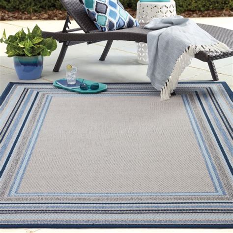 Shop allen + roth Outdoor 8 x 10 Red Indoor/Outdoor Border Mid-century Modern Area Rug in the Rugs department at Lowe's.com. Enhance your outdoor living space with and allen + roth area rug. With the low-pile construction and contemporary designs, these rugs will bring sleek style to