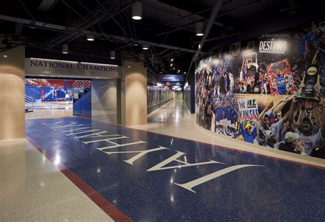 In the past, Allen Fieldhouse was available for recreational walking, but this is not the case anymore. However, you may take a tour of the fieldhouse and other Kansas Athletic venues through The Jayhawk Experience.You can also visit the Booth Family Hall of Athletics free of charge.. 