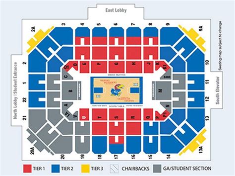 Allen Fieldhouse with Seat Numbers. The standa