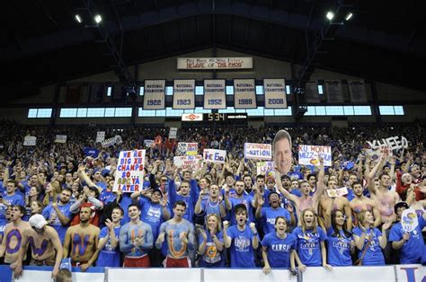 Allen fieldhouse student section. Students in the north section of Allen Fieldhouse rip up University Daily Kansas papers following the opposing team's player introductions. John Biehler/UDK 