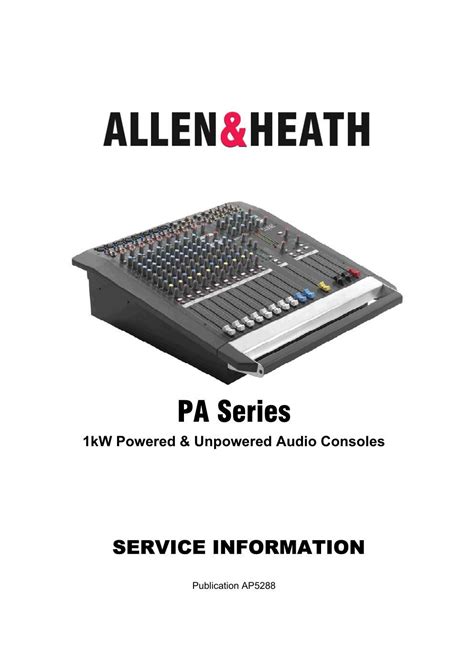 Allen heath pa series consoles original service manual. - Vista del amanecer en el trópico.