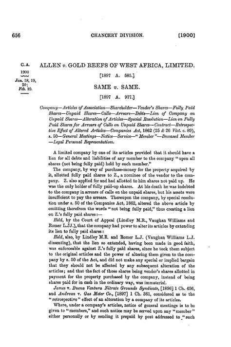 Allen v Gold Reefs of West Africa 1900