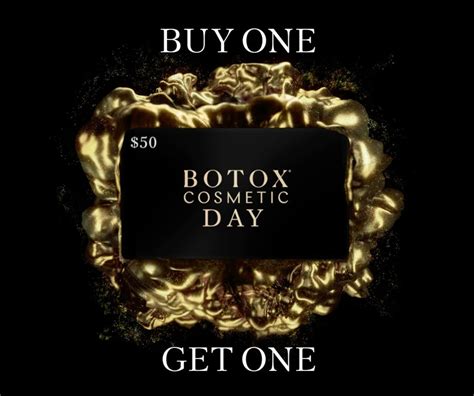 Once a year on Botox Day, Allergan offers you the chance to take advantage of a Gift Card BOGO. This year's offer: $100 Botox Gift Card for $50.00 (Each person can buy up to 2x of these!) When: 12:00pm Eastern Time, 11/16/2022. Where: www.botoxcosmeticday.com. Who: Everyone is eligible, but non-Alle members will need to sign-up in advance.