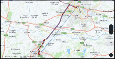 Allestree - Burton-upon-Trent route planner - journey, distance, …