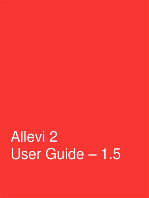 Allevi 2 User Guide 1 5 5 RDS Edits