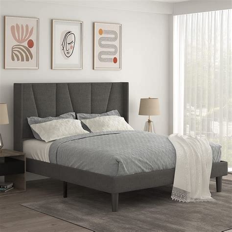 Allewie Full Size Fabric Upholstered Platform Bed Frame with Headboard and Wooden SlatsGet This Product httpsamzn. . Allewie