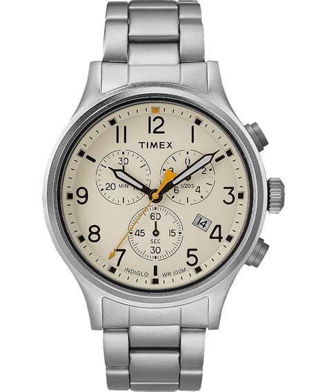 Allied Chronograph 42mm Stainless Steel Watch Timex