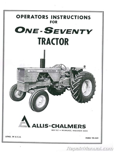 Allis chalmers 170 tractor shop service repair manual operator owner manual 2 manuals. - Compaq cq60 615dx notebook user manual.