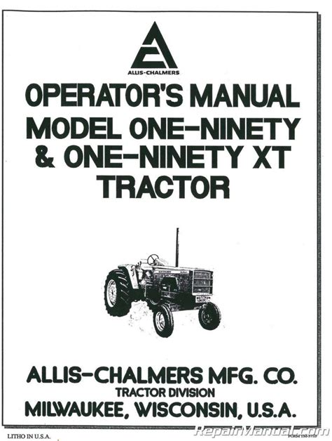 Allis chalmers 190 xt service manuals. - Chiltons guide to small appliance repair and maintenance.