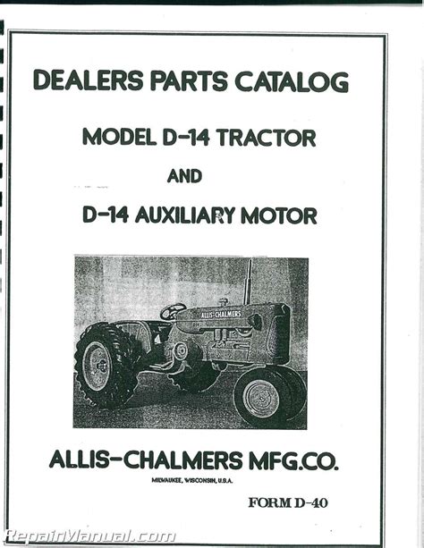 Allis chalmers d 14 d 15 d 17 tractor shop service repair manual. - La mosaïque africaine du manioc et son contrôle.