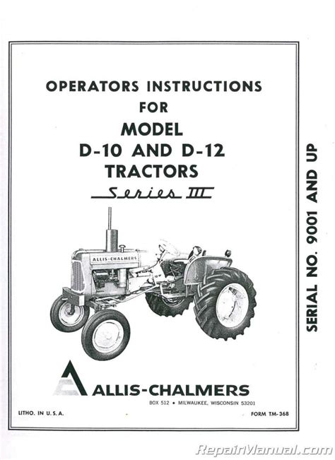 Allis chalmers d10 d 10 series iii d12 d 12 series iii tractor shop service repair manual download. - Manuale di servizio opel campo 97.