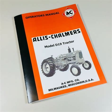Allis chalmers d19 d 19 diesel tractor complete service repair shop manual 100 mb allis chalmers. - Water treatment plant design manuals download.