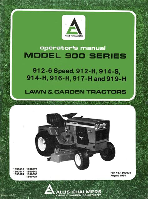 Allis chalmers lawn garden tractor operators manual ac o 710712s. - The lion and the jewel study guide.