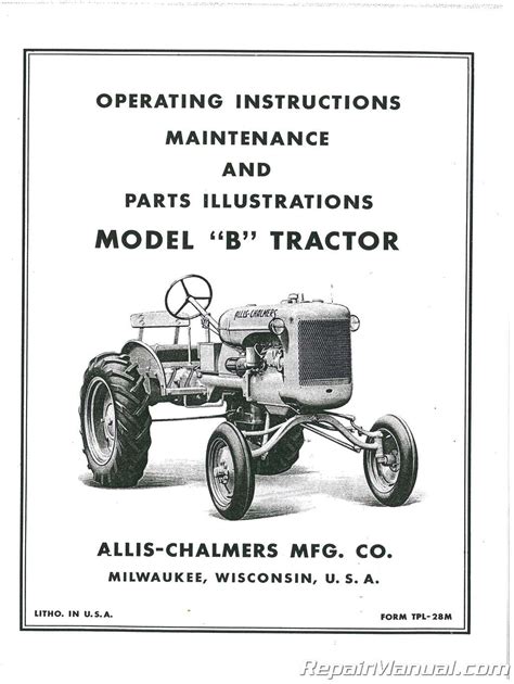 Allis chalmers model b tractor operators owners instructions manual maintenance. - Relátorio plano sobre a area-programa cachimbo-santarém..