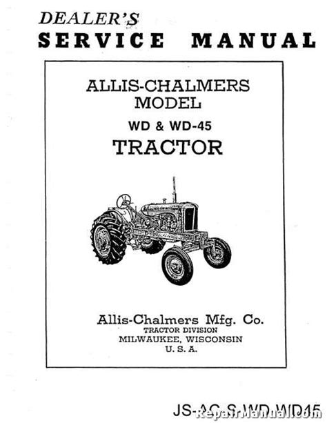 Allis chalmers model wd tractor operators maintenance and repair parts manual. - Operating systems design and implementation solutions manual.