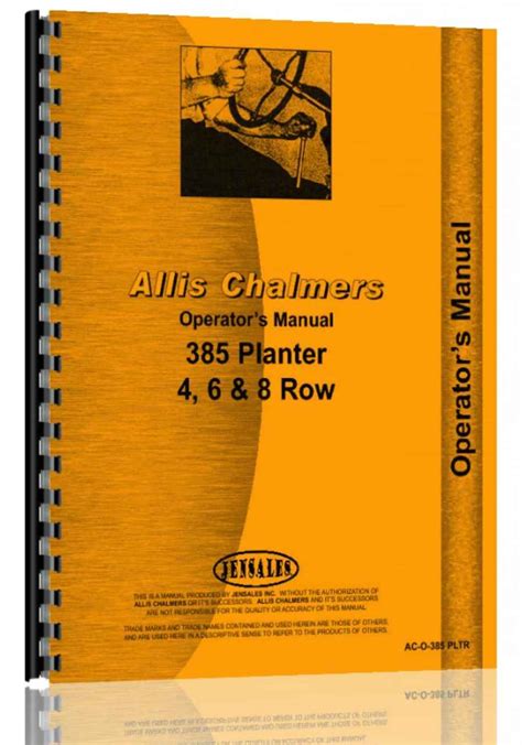 Allis chalmers planter operators manual ac o 385 pltr. - Bose lifestyle model 5 service manual.