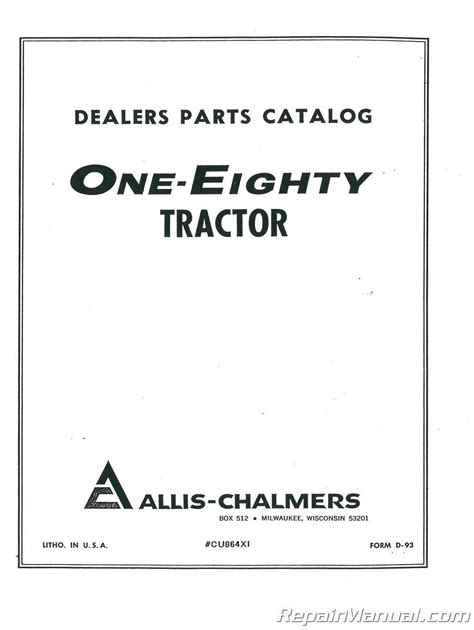 Allis chalmers tractor service manual ac s 180. - 1990 ford econoline van owners manual.
