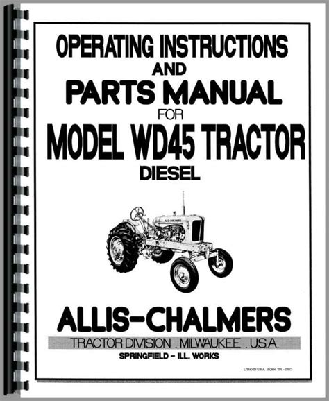 Allis chalmers wd wd 45 tractor service parts operators manual 3 manuals download. - Classificazione dei modelli r o duda manuale delle soluzioni.