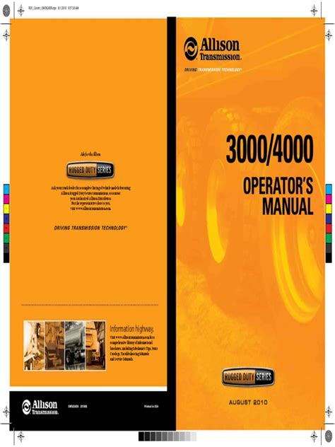 Allison transmision 4000 operators manual