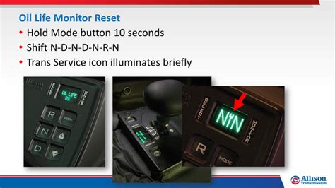 Allison transmission oil life monitor.  Through readouts on your shift select...