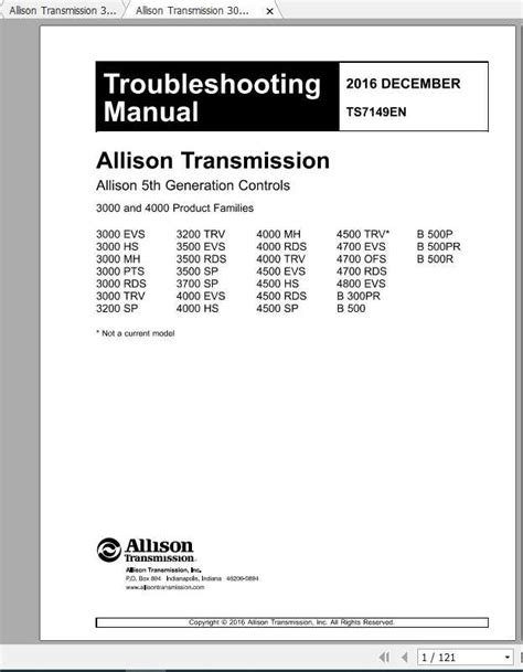 Allison transmission troubleshooting manual 3000 4000. - Audi a4 repair manual fuel pump relay.
