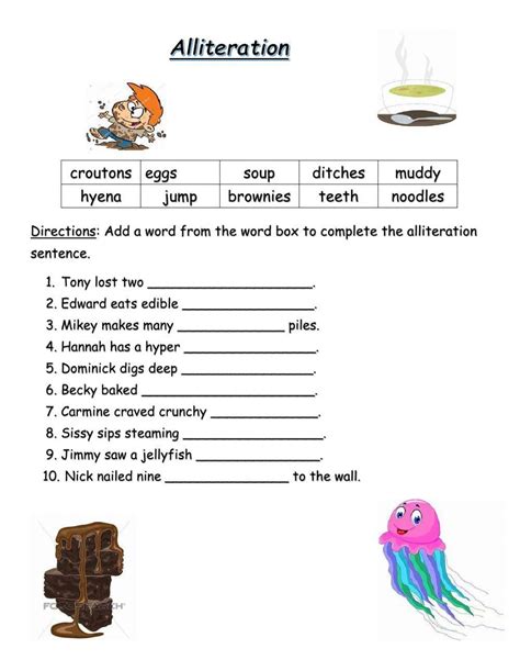 Alliteration Worksheets Worksheets Library
