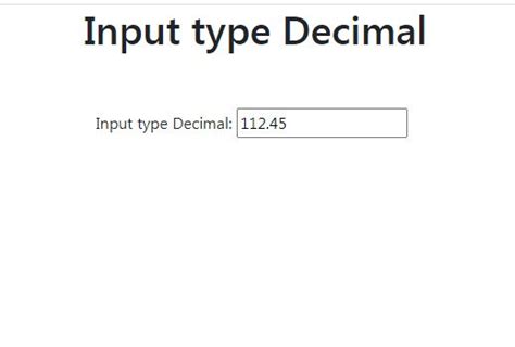 Allow HTML5 input type of "number" with decimal inputFields