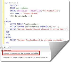 Allow nulls in sql server