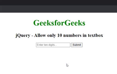 Allow only numbers in textbox html jquery.  Under the keyup () set the code fo...