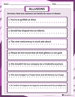 Allusion Worksheet: 16 Free Worksheet Templates Worksheets Library