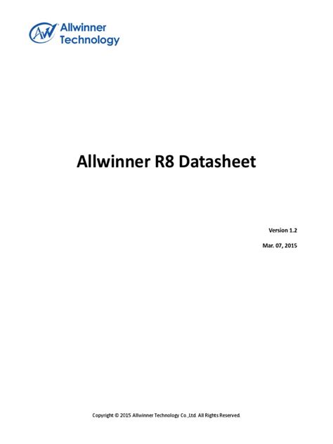 Allwinner R8 Datasheet V1 2