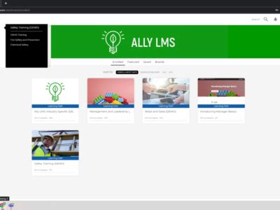 Ally Learning Management System (LMS) is a mobile-friendly, customized web portal loaded with professional training from our partner Open Sesame, as well as industry-specific and bilingual training. . 