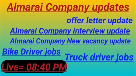 Almarai new interview date.  Hiring Drivers, Packing Helpers and more roles now.  ...