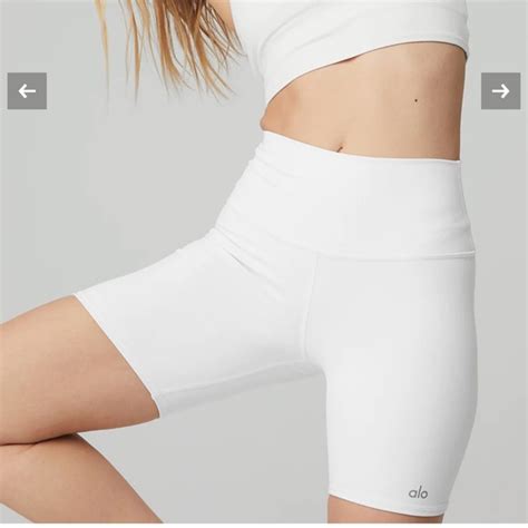 Alo Yoga White Biker Shorts