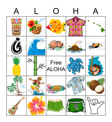 Aloha Bingo Free Printable