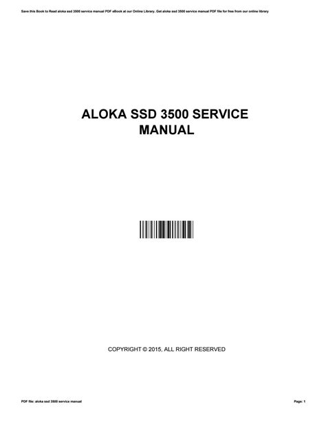 Aloka ssd 3500 manual de servicio. - Lombardini 6ld401 6ld435 motor taller de reparación manual descargar.