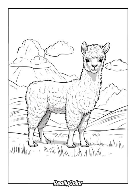 Alpaca Coloring Shee