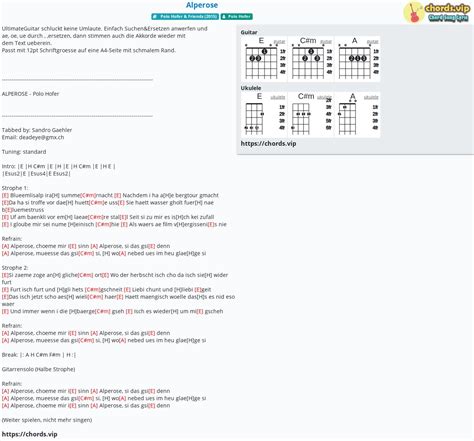 Alperose chords & tabs by Polo Hofer @ 911Tabs