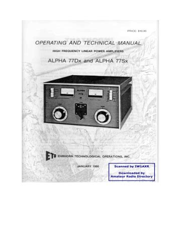 Alpha 77Sx Manual