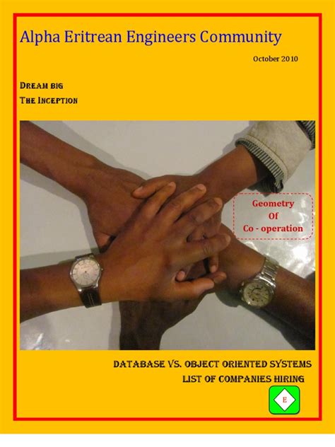 Alpha Eritrean Engineers Community s Magazine October s issue