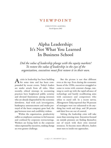 Alpha Leadership Viewpoint