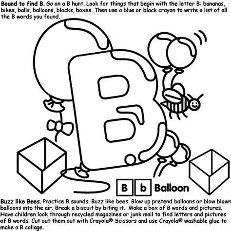 Alphabet B Coloring Page Crayola Com
