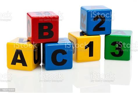Alphabet Building Blocks Showing ABC and 123 Stock Image Image of