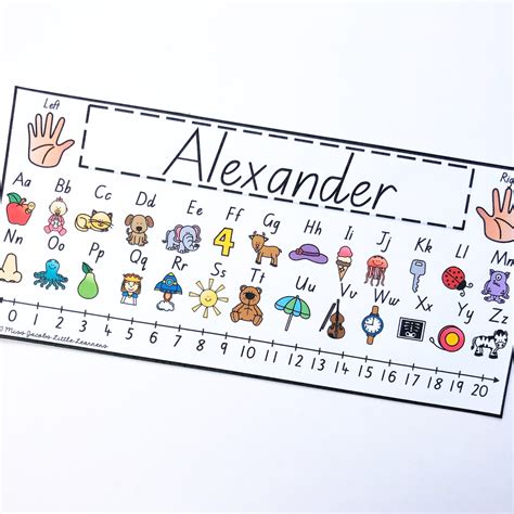 Alphabet Desk Strips With Number Line Editable Student Name Etsy