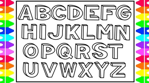 Alphabet Drawing For Kids How to Draw Letter A ABCD Drawings 3D
