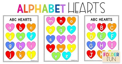 Alphabet Hearts File Folder Game File Folder Fun